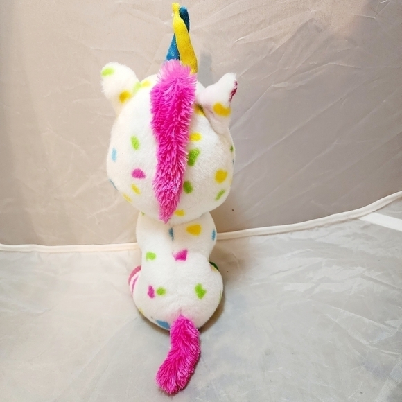 TY Harmonie White Rainbow Spotted Unicorn Plush Stuffed Animal Sparkle Eyes EUC - Picture 3 of 11